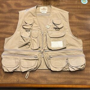Vintage WOODFIELD Upland Utility Vest Men Large Multi Pockets Fly-Fishing